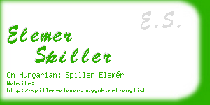 elemer spiller business card
