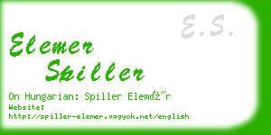 elemer spiller business card